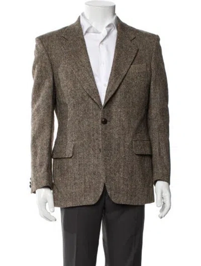 Pre-owned Harris Tweed Wool Peacoat In Brown