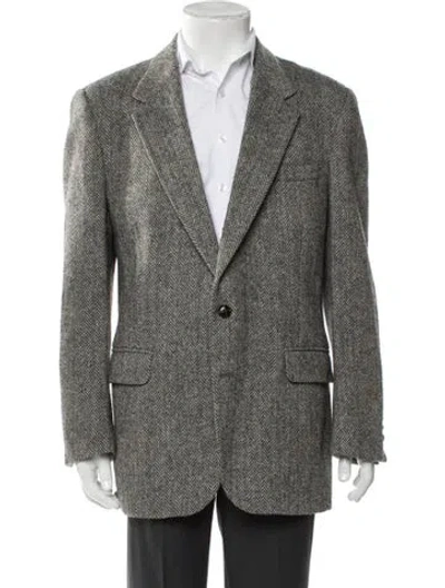 Pre-owned Harris Tweed Wool Tweed Pattern Blazer In Gray