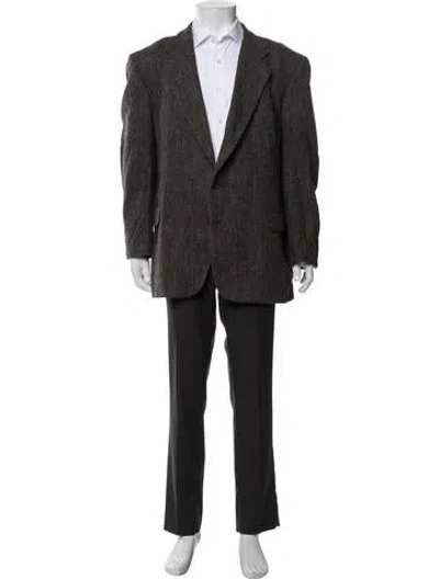 Pre-owned Harris Tweed Wool Tweed Pattern Blazer In Grey