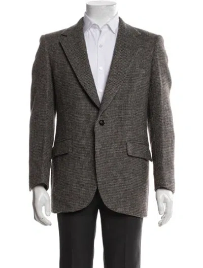 Pre-owned Harris Tweed Wool Tweed Pattern Blazer In Grey