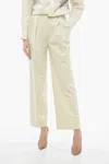 Harris Wharf Pleated Trousers Techno Viscose In Ivory In White