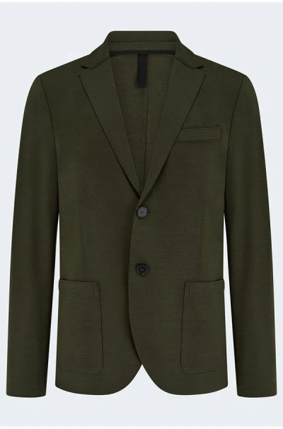 Harris Wharf London 2 Button Merino Jacket In Moss Green