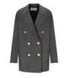 Harris Wharf London Anthracite Grey Double-breasted Caban In Gray