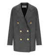Harris Wharf London Anthracite Grey Double-breasted Caban In Gray