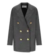 Harris Wharf London Anthracite Grey Double-breasted Caban In Gray