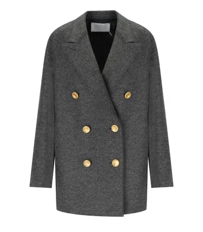 Harris Wharf London Anthracite Grey Double-breasted Caban
