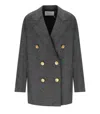 Harris Wharf London Anthracite Grey Double-breasted Caban In Gray