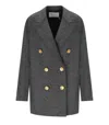 Harris Wharf London Anthracite Grey Double-breasted Caban In Gray