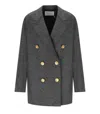 Harris Wharf London Anthracite Grey Double-breasted Caban In Gray