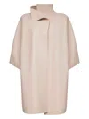 Harris Wharf London Asymmetric-neckline Short-sleeve Coat In Pink