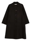 Harris Wharf London Balmacaan Button-front Raglan-sleeve Coat In Brown