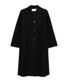 Harris Wharf London Balmacaan Raglan-sleeve Button Coat In Black