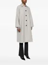 Harris Wharf London Balmacaan Raglan-sleeve Button Coat In Gray