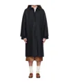 Harris Wharf London Balmacaan Button-front Raglan-sleeve Coat In Black