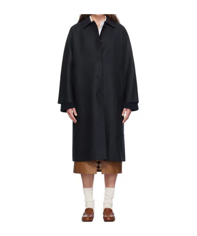 Harris Wharf London Balmacaan Single-breasted Coat In Black