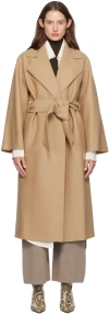 Harris Wharf London Beige Belted Clutch Coat In 441 Tan