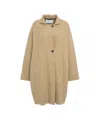 Harris Wharf London Beige Oversized Coat With Refined Collar And Raglan Sleeves In Brown