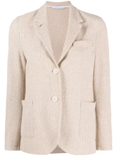HARRIS WHARF LONDON BEIGE SINGLE-BREASTED BLAZER