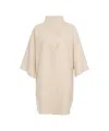 Harris Wharf London Beige Virgin Wool Coat With High Collar And Three-quarter Sleeves In Neutral