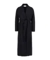 Harris Wharf London Belted Long Coat In Black