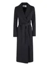 Harris Wharf London Woman Coat Midnight Blue Size 12 Virgin Wool In Black