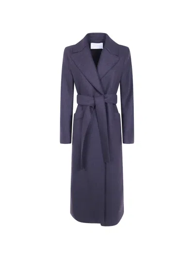 Harris Wharf London Belted Notch-lapel Coat In Brown