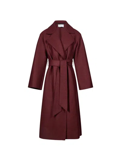 Harris Wharf London Belted Notch-lapels Coat In Brown