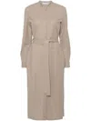 Harris Wharf London Belted Shirt Midi Dress In Neutrals