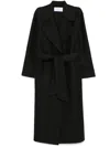 Harris Wharf London Belted Virgin Wool Coat In Schwarz