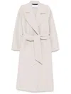 Harris Wharf London Belted Virgin Wool Coat In Neutrals