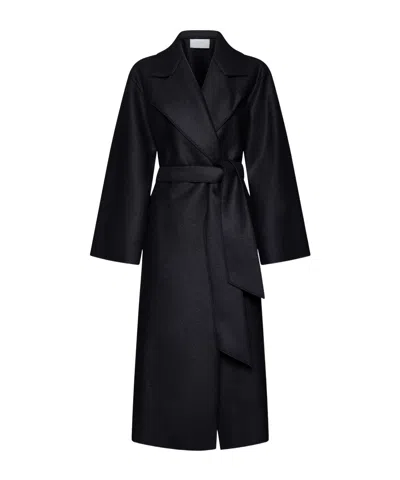 HARRIS WHARF LONDON BELTED VIRGIN-WOOL LONG COAT