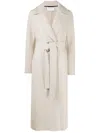 Harris Wharf London Belted Wool Coat In Neutrals