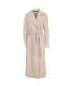 Harris Wharf London Long Coat In Pressed Wool In Nude