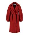 Harris Wharf London Belted Wool Coat In Red