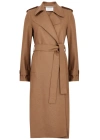 Shop Harris Wharf London Belted Wool Trench Coat In Caramel