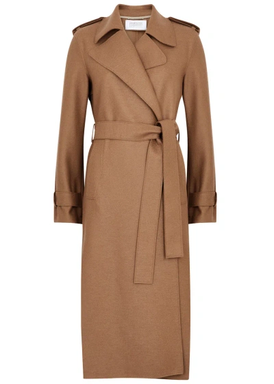 Harris Wharf London Belted Wool Trench Coat In Caramel