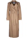 HARRIS WHARF LONDON BELTED WOOL TRENCH COAT