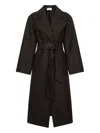 Harris Wharf London Belted Wrap Coat In Brown