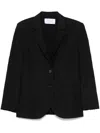Harris Wharf London Textured Cotton Blend Blazer Jacket In Black