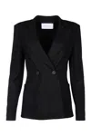 Harris Wharf London Women D.b. Blazer With Shoulder Pads Superfine Merino In Black