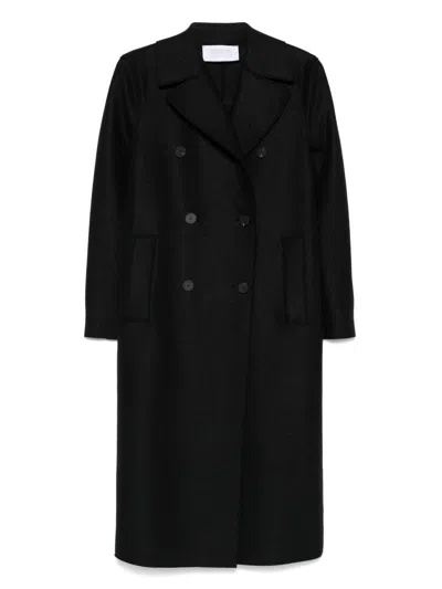 Harris Wharf London Black Double-breasted Wool Coat