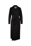 Harris Wharf London Women Long Double Breasted Coat In Black