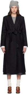 Harris Wharf London Black Shawl Collar Coat In 199 Black