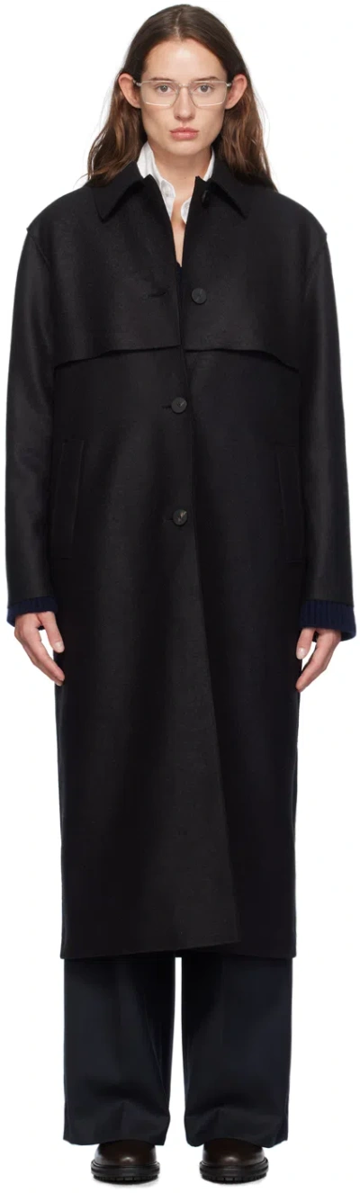 Harris Wharf London Black Shield Coat In 199 Black