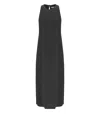 Harris Wharf London Black Sleeveless Long Dress In Black