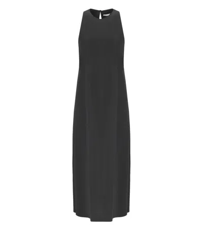 HARRIS WHARF LONDON BLACK SLEEVELESS LONG DRESS