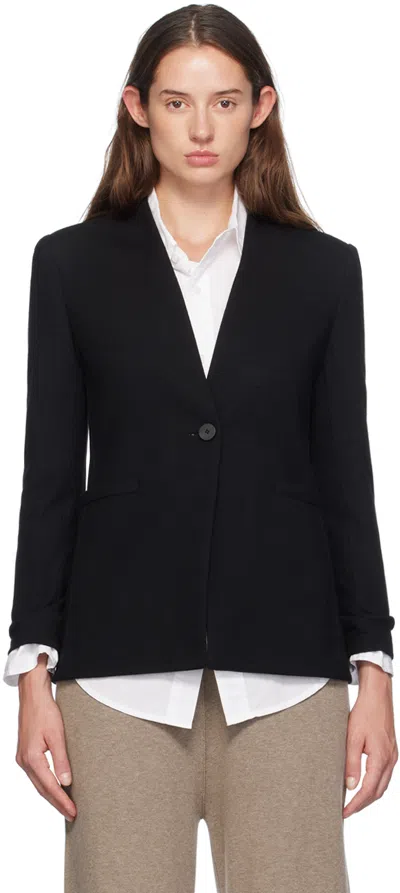 Harris Wharf London Black Uncollared Blazer In 199 Black