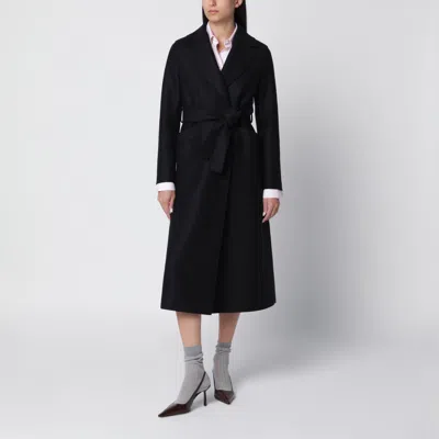 Harris Wharf London Black Wool Wrap Mini Coat