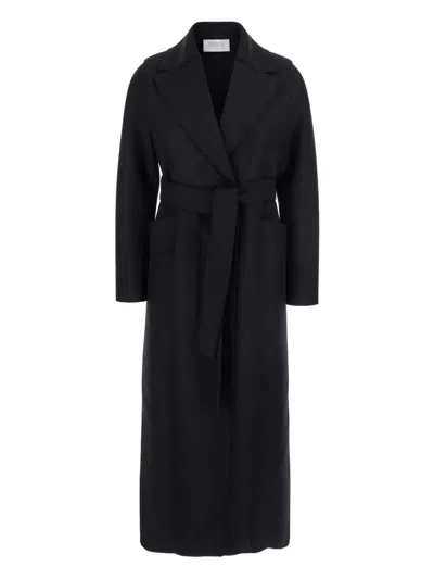 Harris Wharf London Black Wool Wrap Mini Coat
