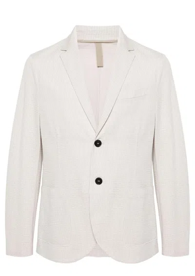 Harris Wharf London Single-breasted Seersucker Blazer In Neutrals